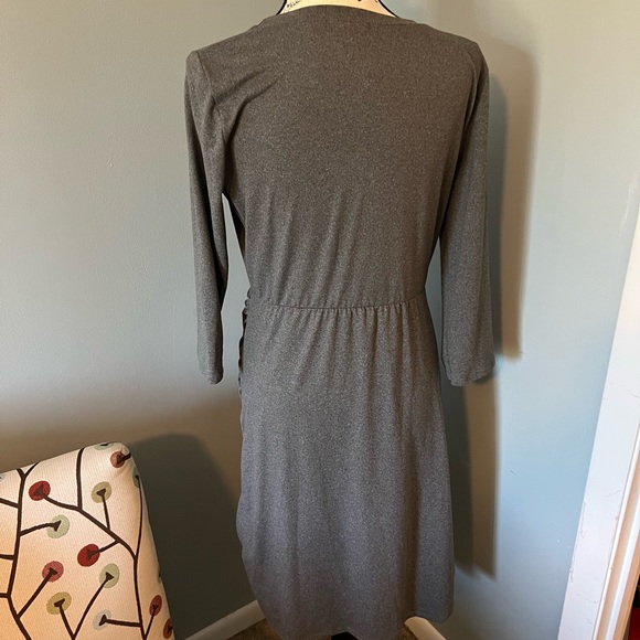 NWOT Reborn J Gray Dress w/ Side Ruching, Large, Very Soft! - Picture 3 of 5